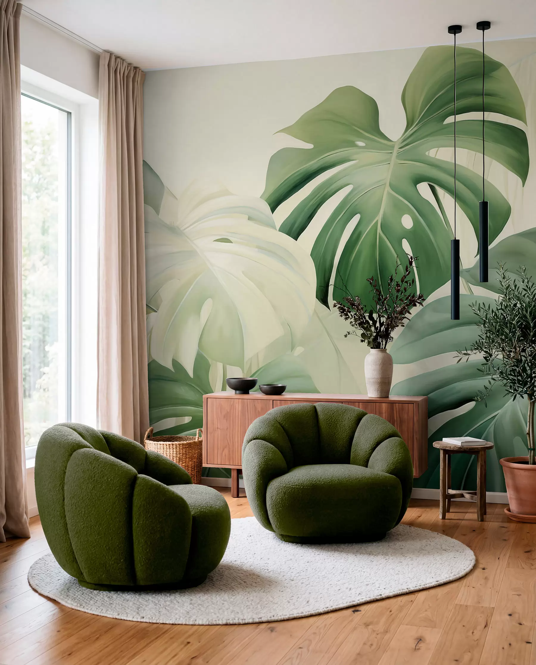 Papier peint photo Monstera vert w05909