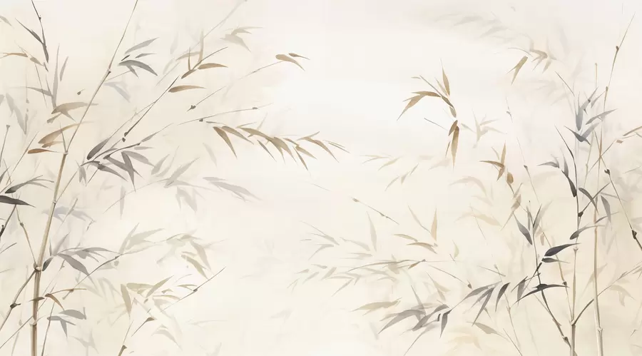 Papier peint photo Feuilles de bambou acérées w05917