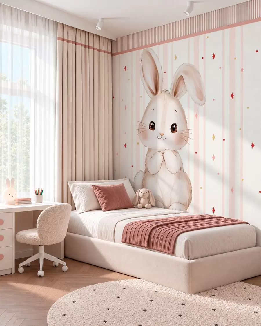 Papier peint photo Petit lapin sous les étoiles w05920