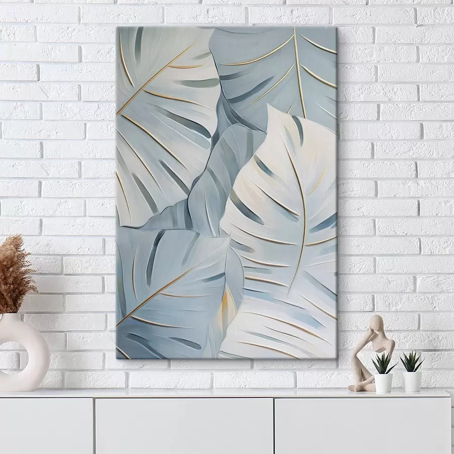  Peintures Feuilles tropicales abstraites, imitation peinture s50767