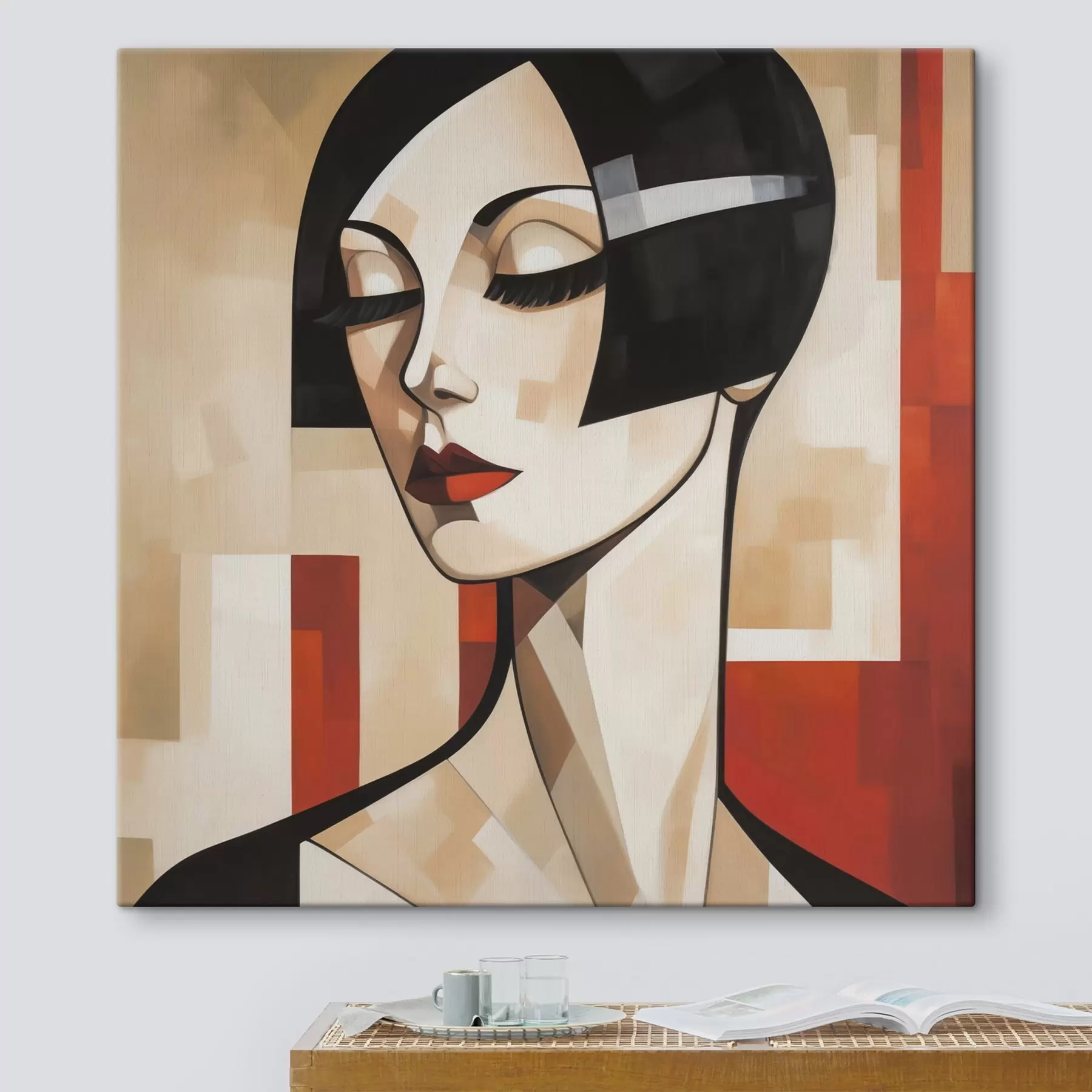  Peintures Portrait féminin abstrait s50780