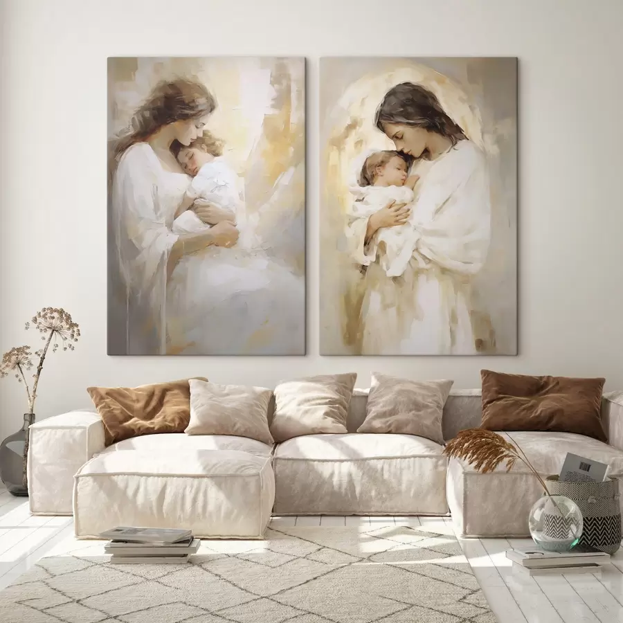  Peintures Femme avec un enfant, reproduction d'un tableau m30979
