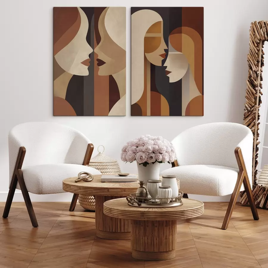 Fotobehang Abstracte silhouetten van vrouwen m31009
