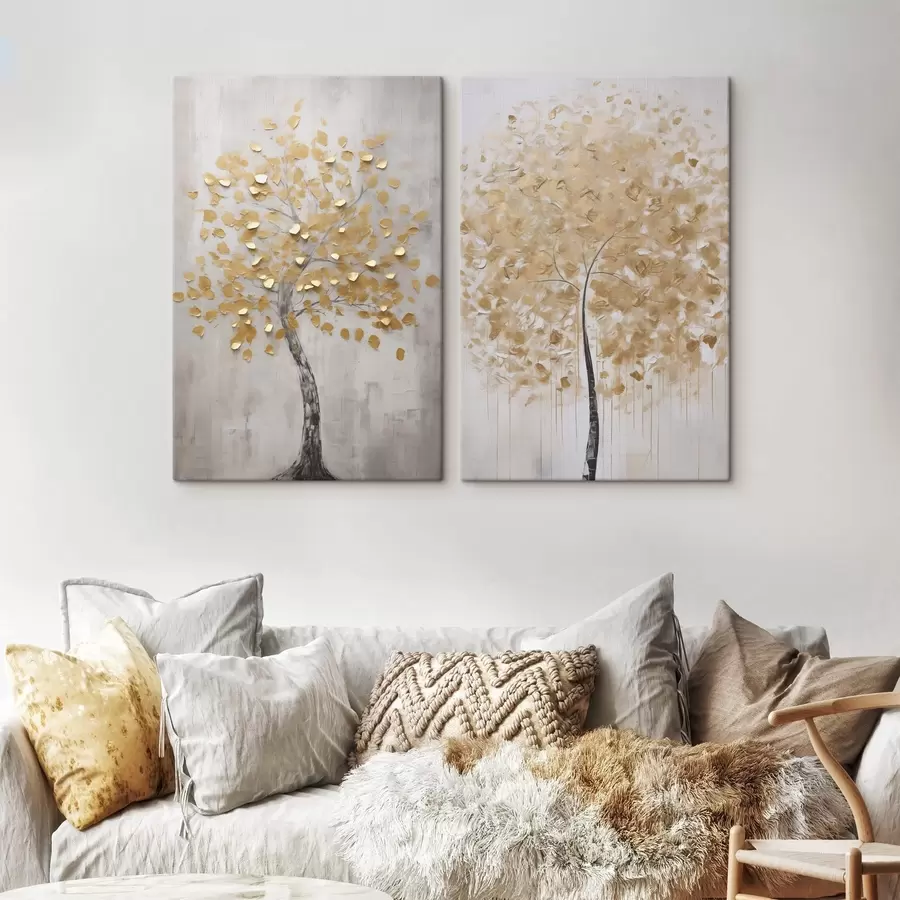 Fotobehang Abstracte boom, imitatieschilderij m31013