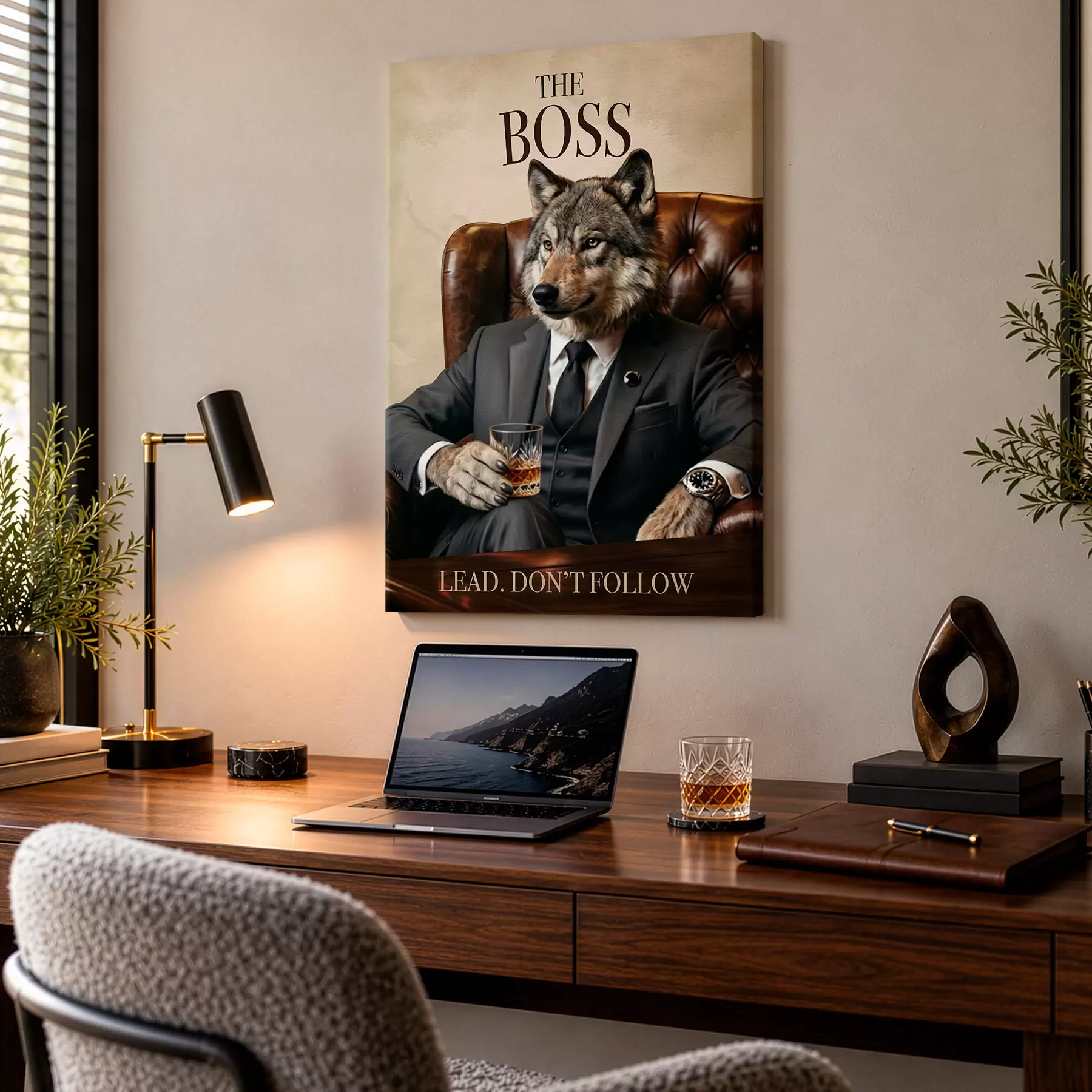  Peintures Le loup en costume s50508