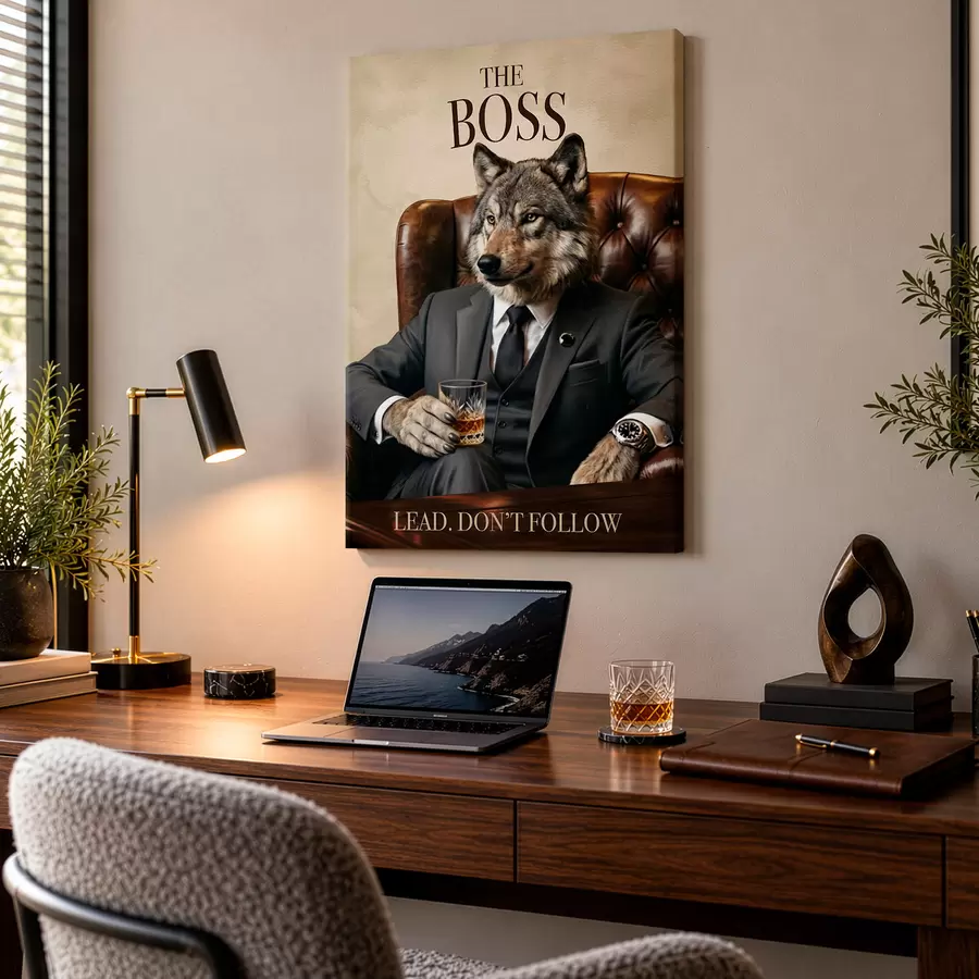  Peintures Le loup en costume s50508