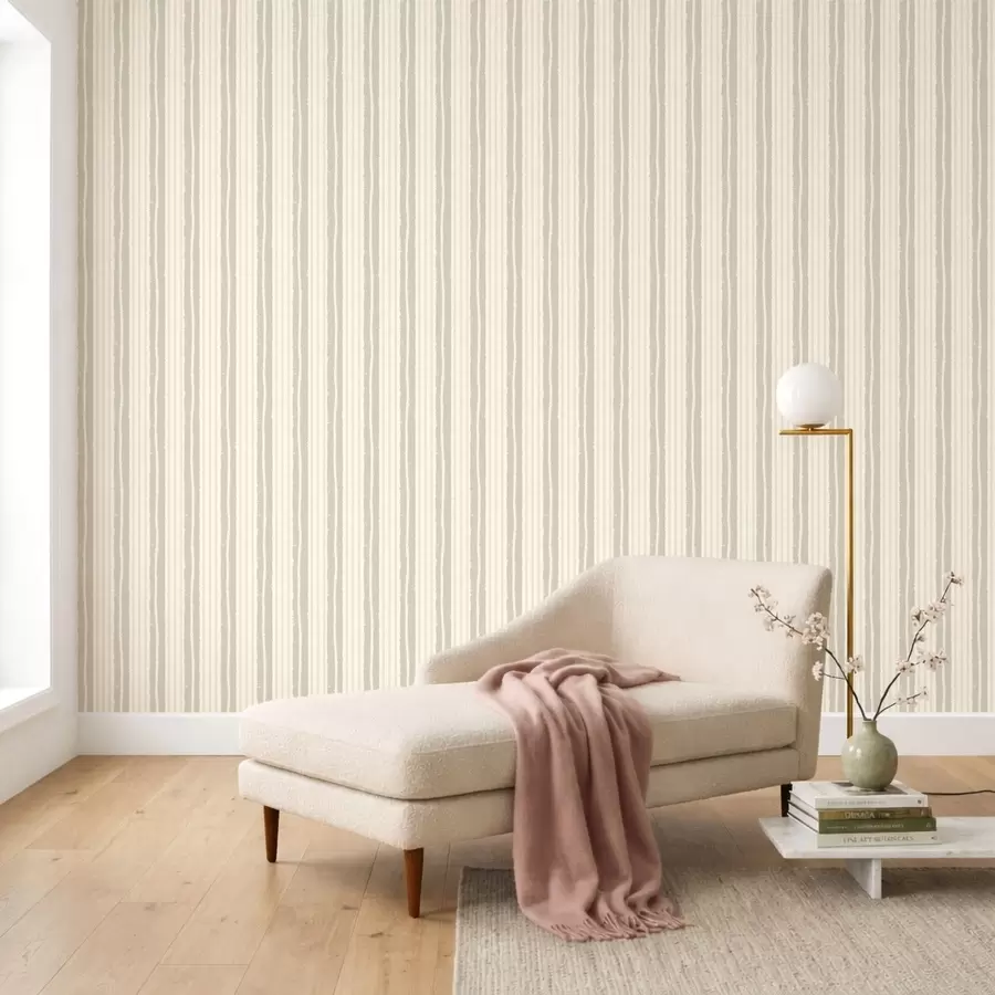 Fotobehang Verticale strepen met textuur in crème en lichtbeige a01268v2
