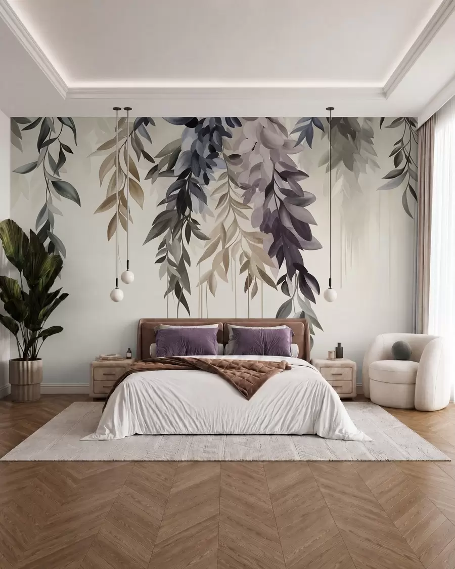 Fotobehang Hangende bladeren w10057