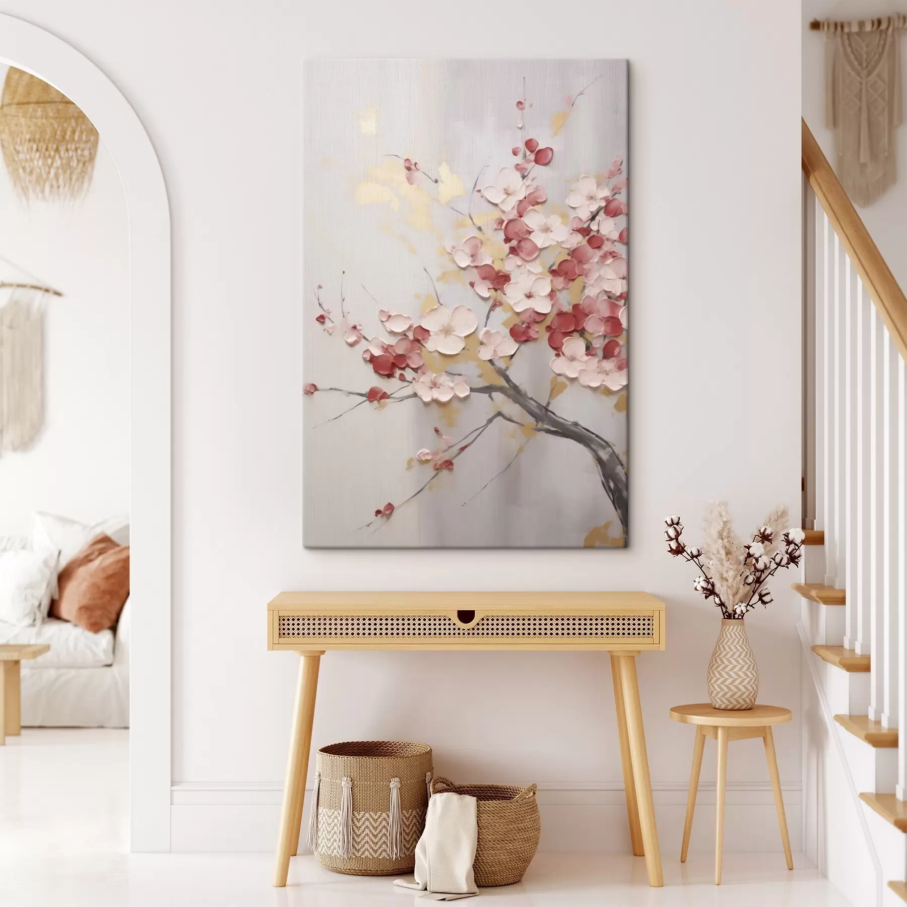  Peintures Fleurs abstraites sur une branche, style « imitation peinture » s50843
