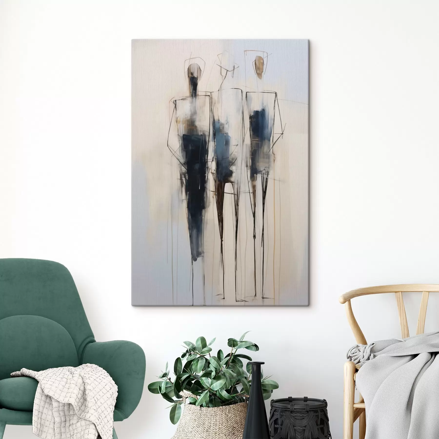  Peintures Silhouettes abstraites, imitation de la peinture s50850