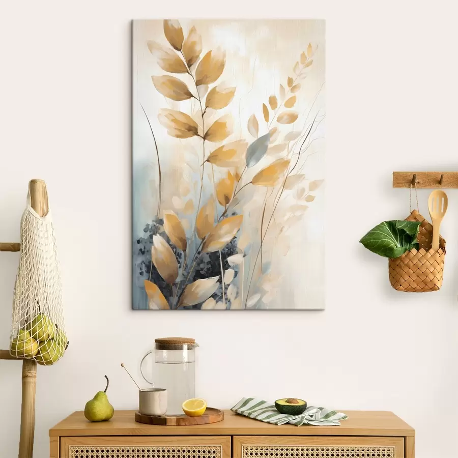  Peintures Branche avec des feuilles, peinture décorative s50851