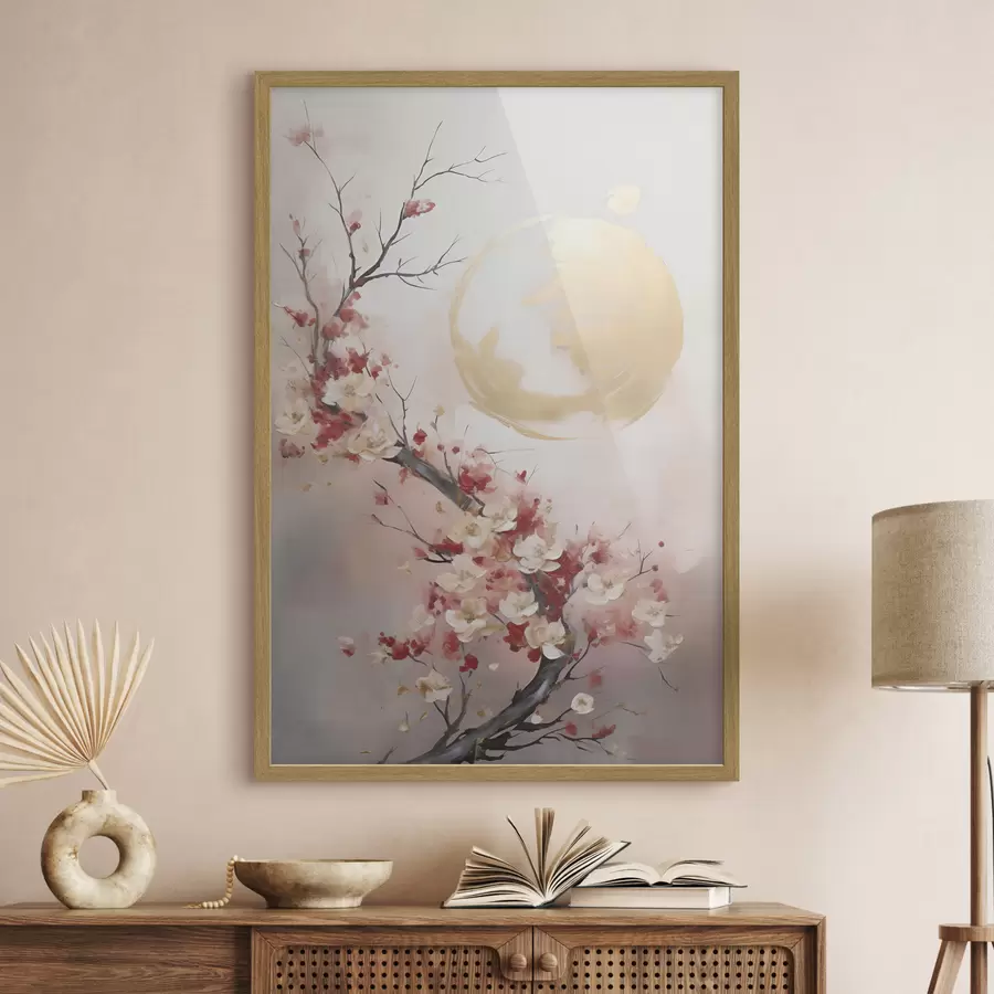 Papier peint photo Fleurs abstraites sur un arbre, peinture d'inspiration abstraite f50844