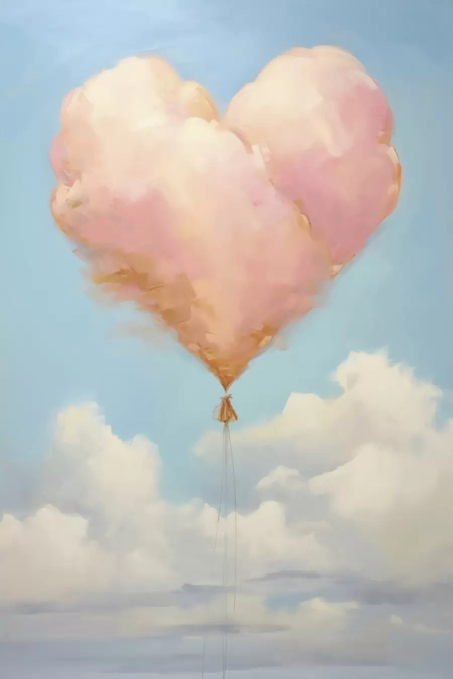 Papier peint photo Nuage en forme de cœur, style « imitation peinture » f50853