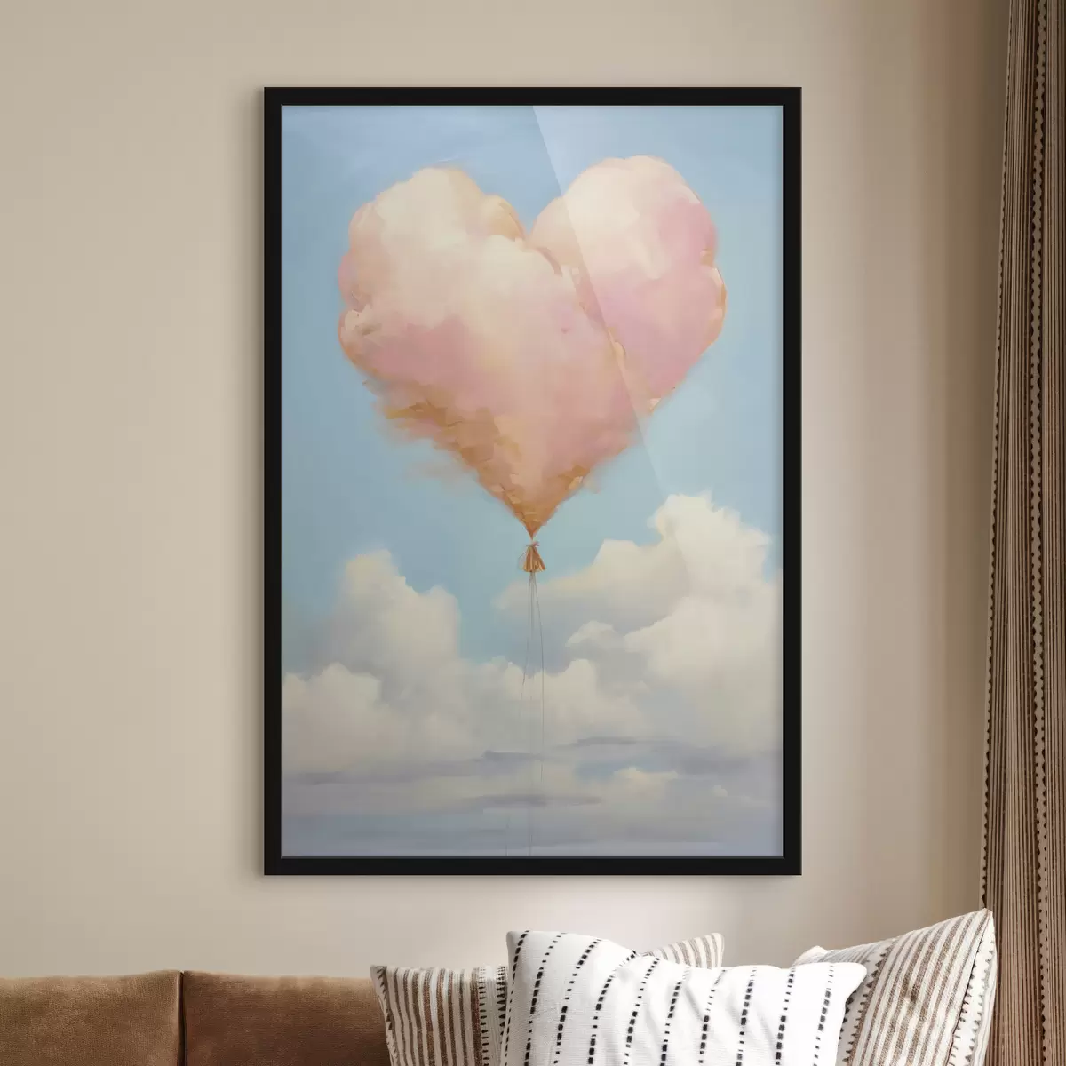 Affiche Nuage en forme de cœur, style « imitation peinture » f50853