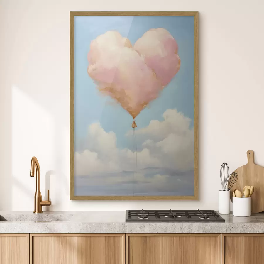 Papier peint photo Nuage en forme de cœur, style « imitation peinture » f50853