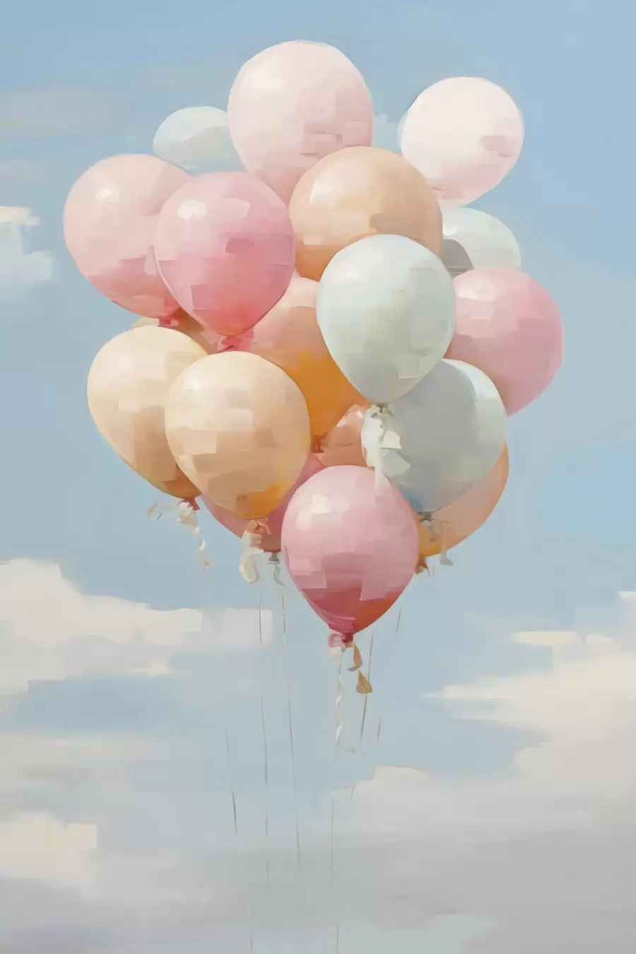 Papier peint photo Ballons, peinture d'imitation f50854