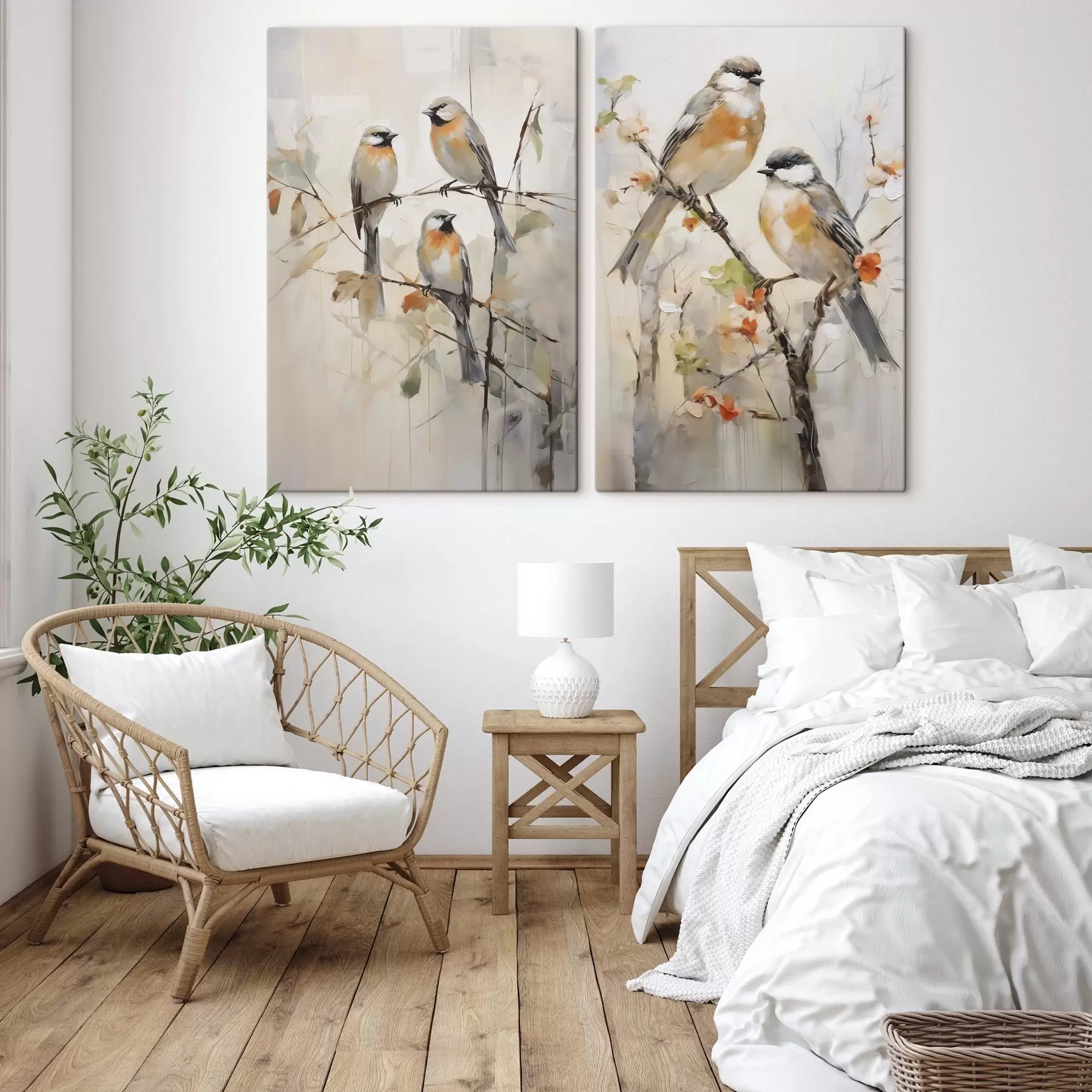  Peintures Duo d’oiseaux sur les branches m31023
