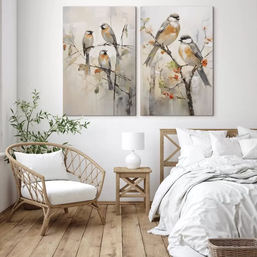  Peintures Oiseaux abstraits, imitation d'un tableau m31023