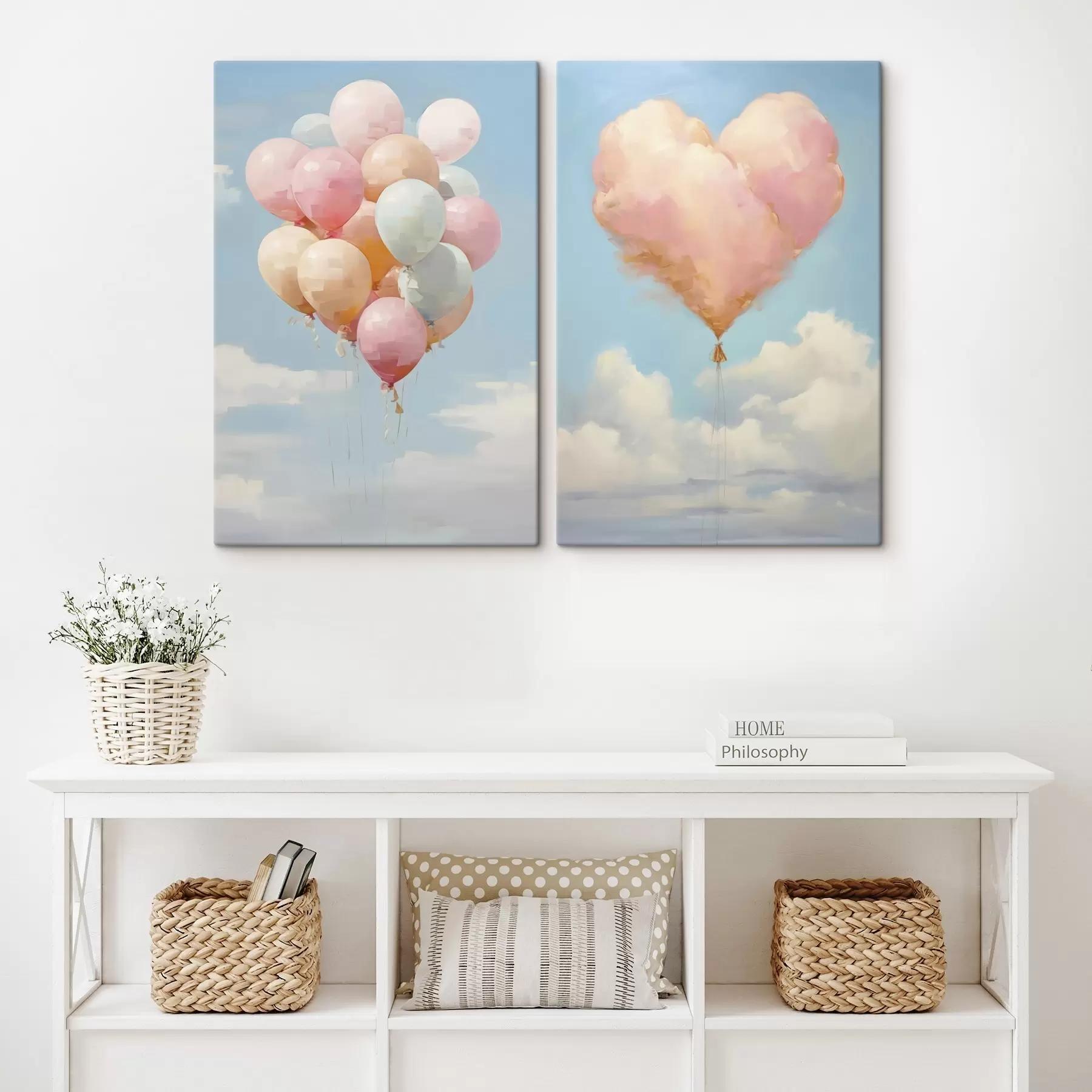  Peintures Cœur et ballons, peinture d'imitation m31030