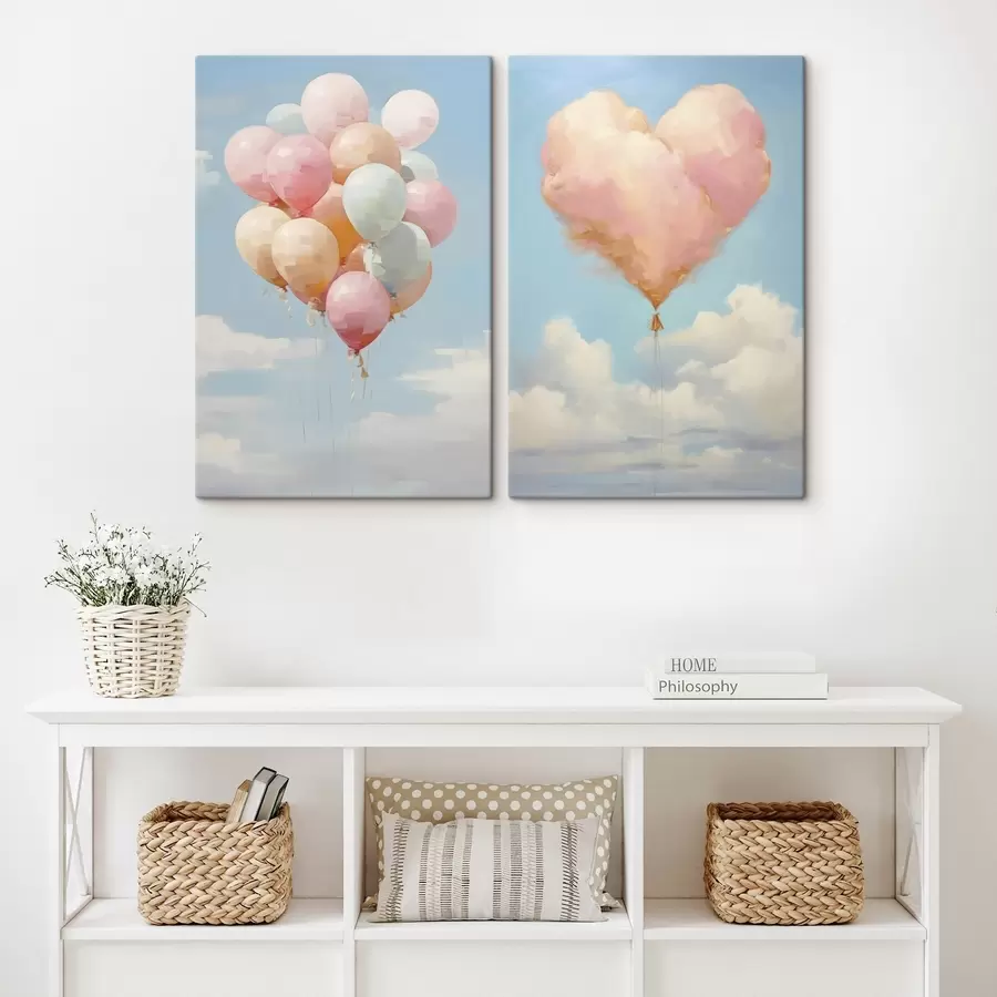  Peintures Cœur et ballons, peinture d'imitation m31030