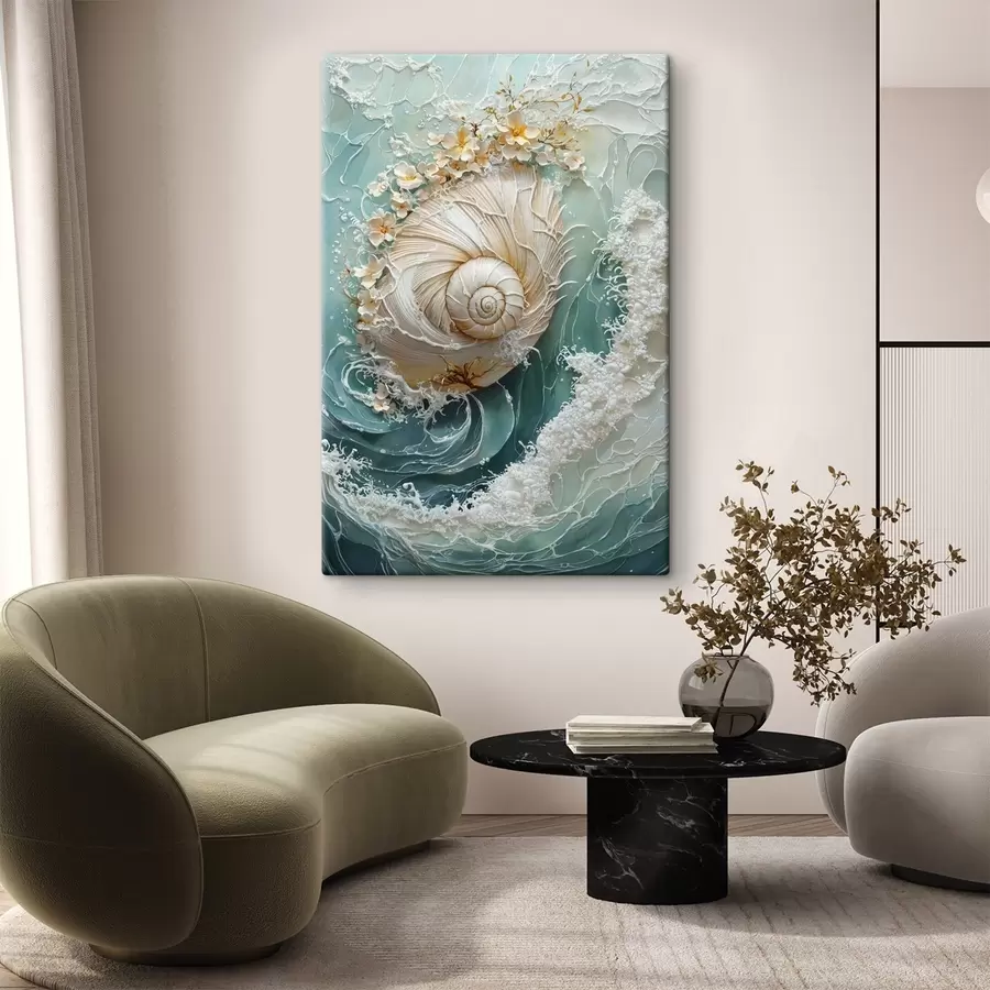  Peintures Coquillage nacré « Vague de mer » s50741