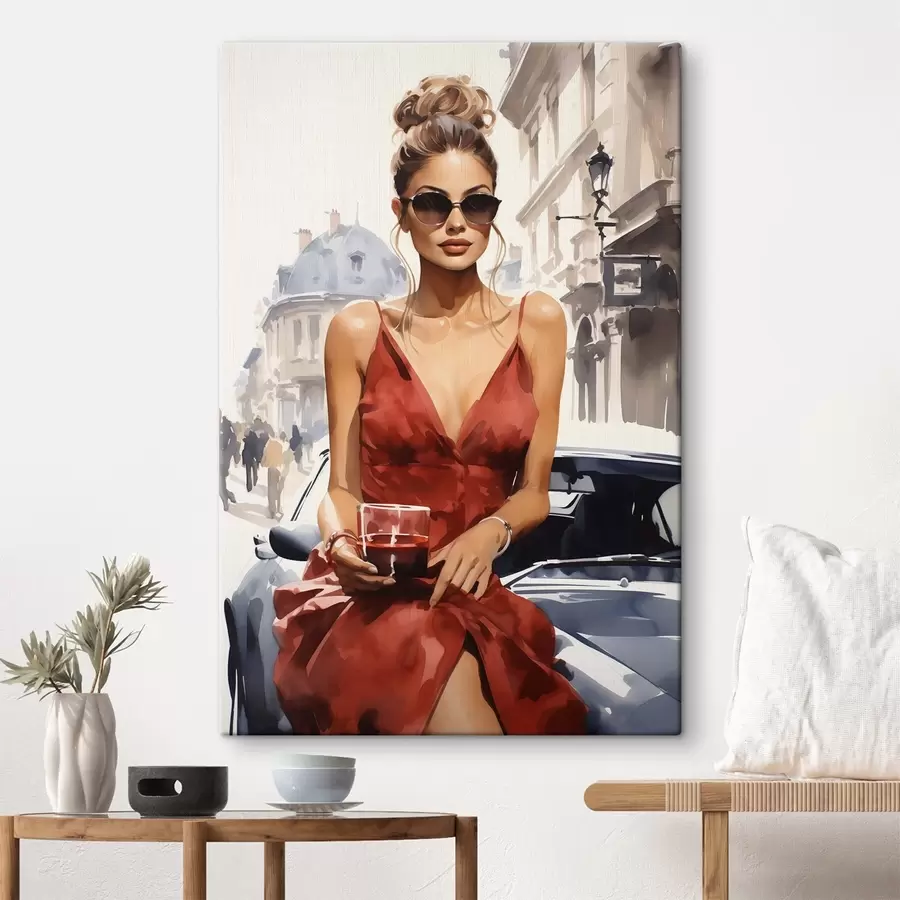  Peintures « Woman in Red » de Convertible s50745