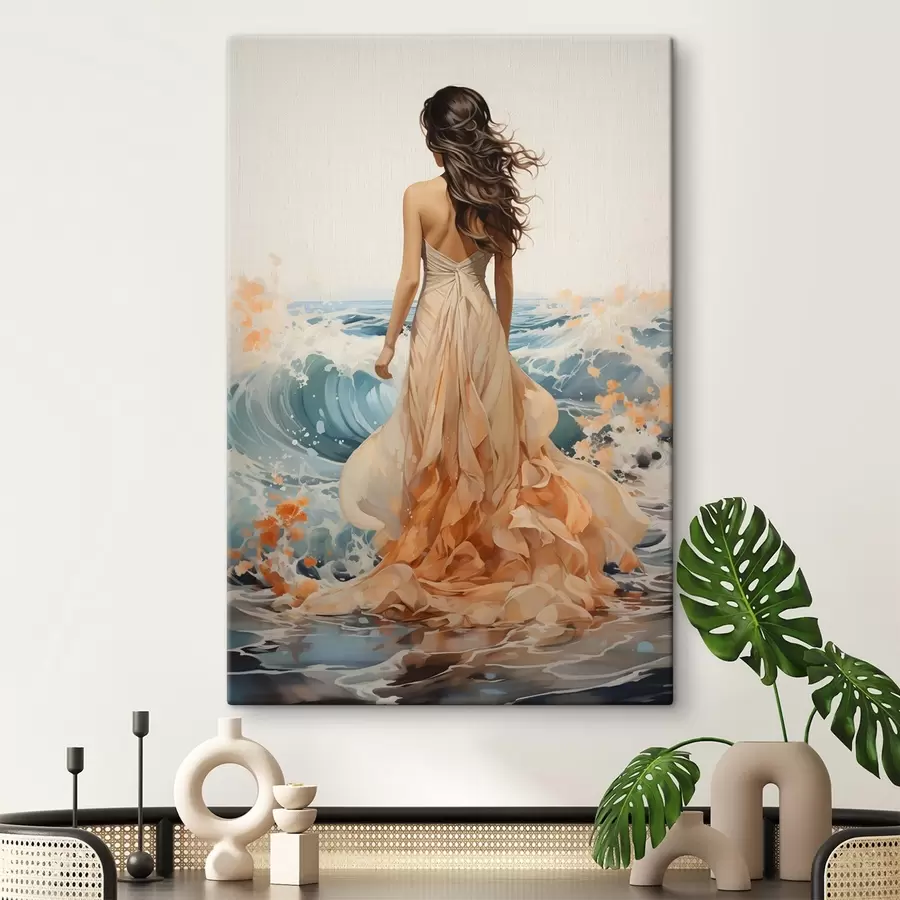  Peintures Promenade du soir au bord de la mer s50748