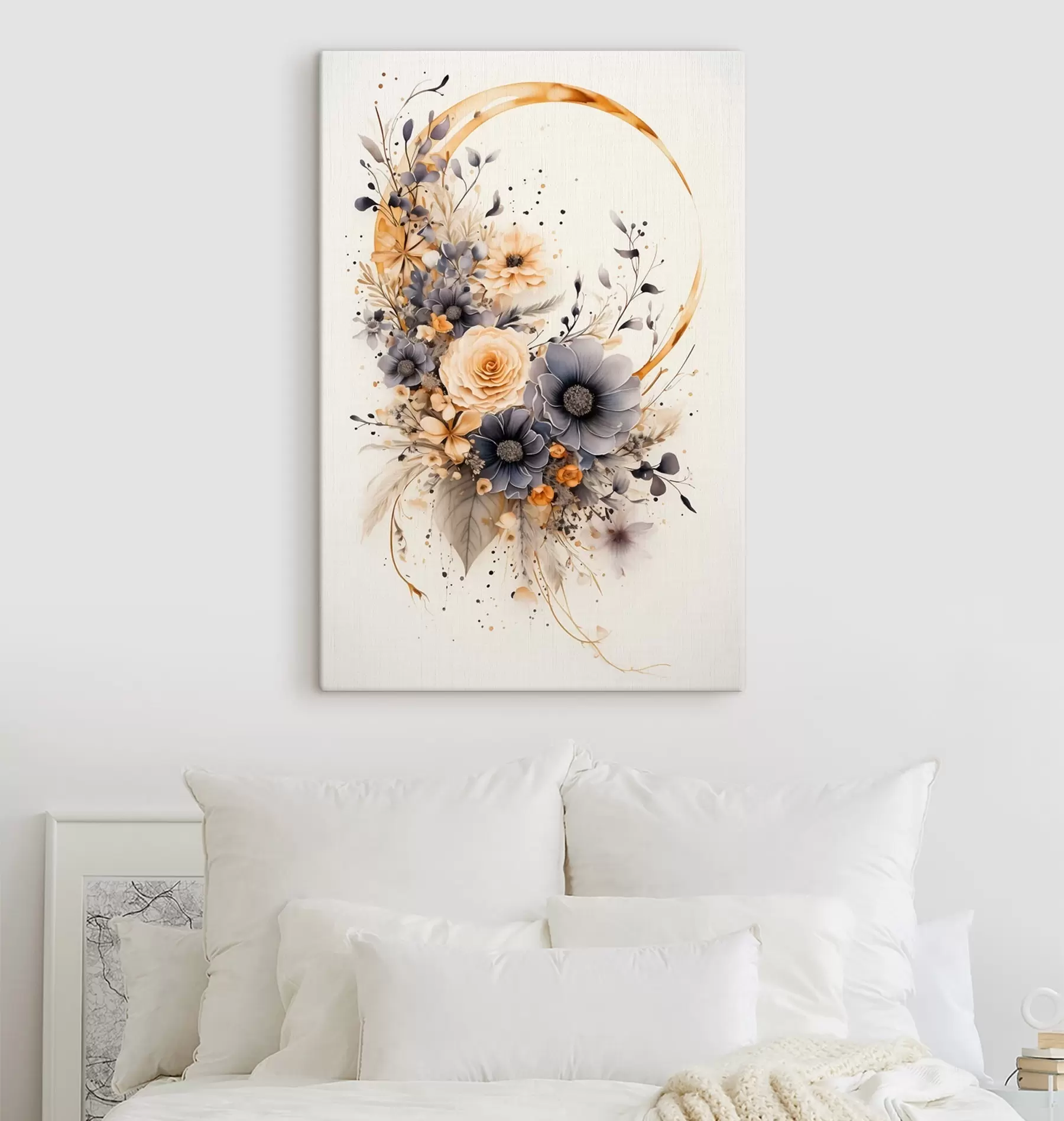  Peintures Couronne de fleurs sur fond clair s50756