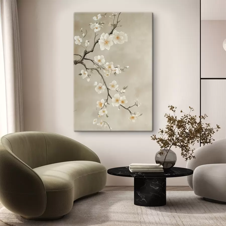  Peintures Branches blanches en fleurs s50758