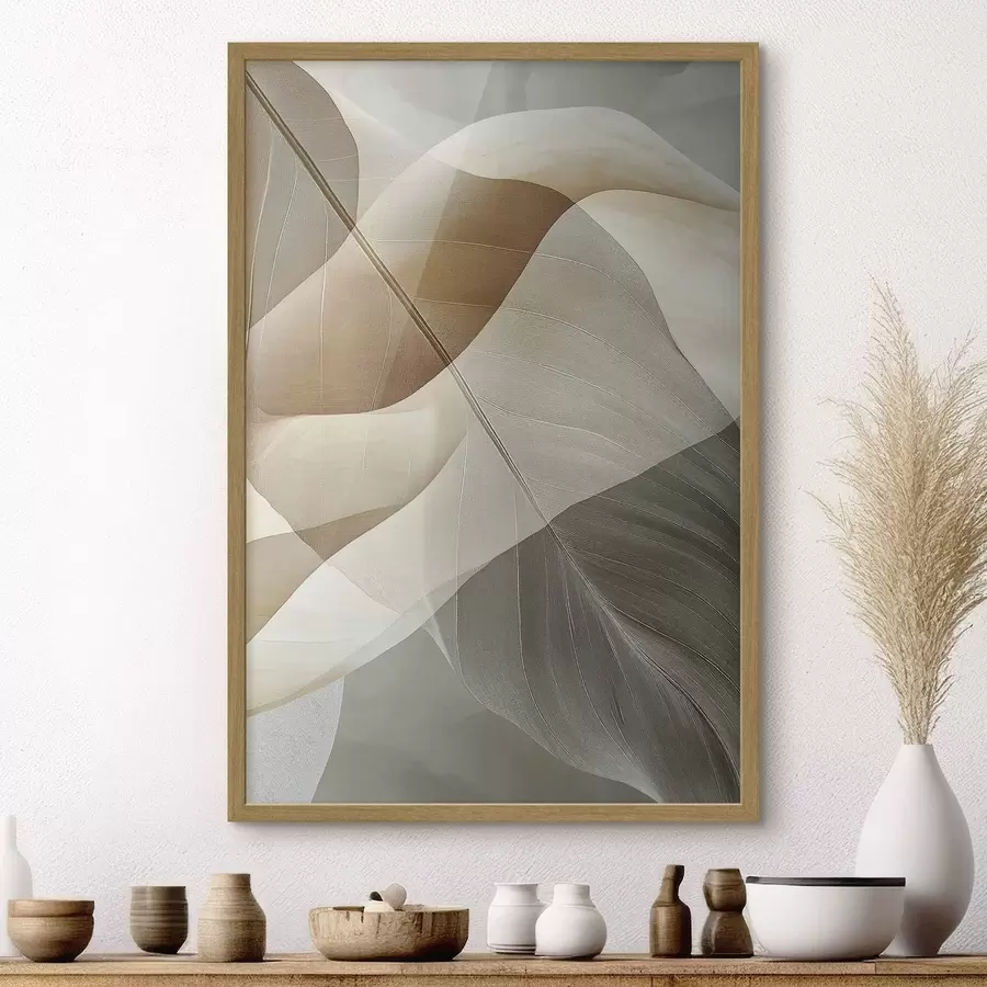 Papier peint photo Abstraction fluide en beige f50740