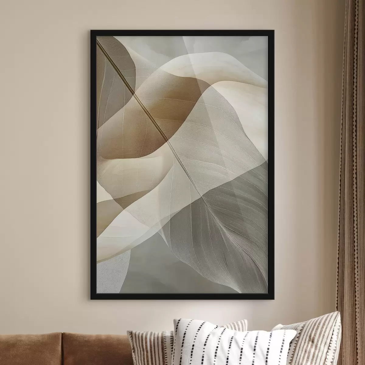 Affiche Abstraction fluide en beige f50740