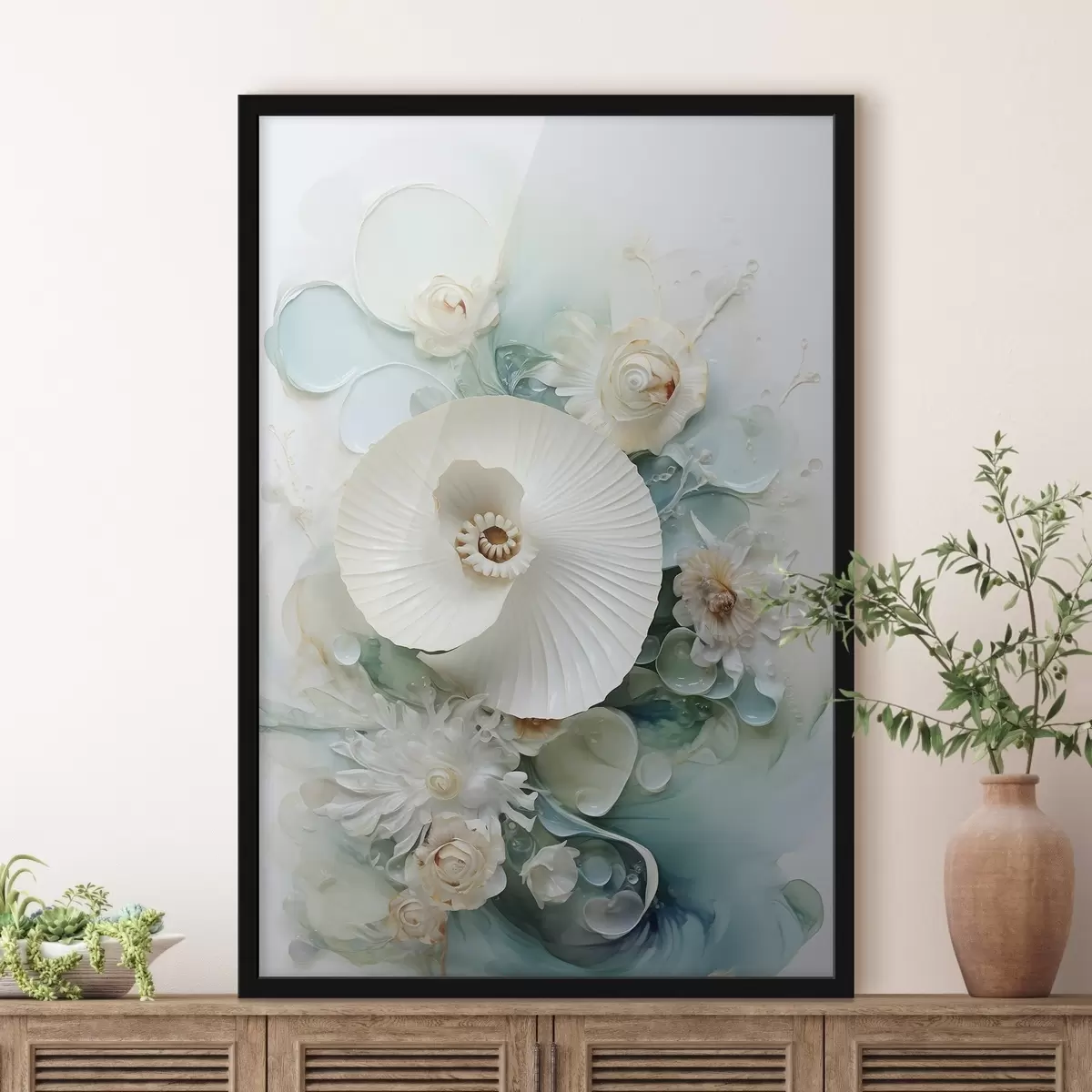 Affiche Nénuphar blanc dans des eaux émeraude f50742