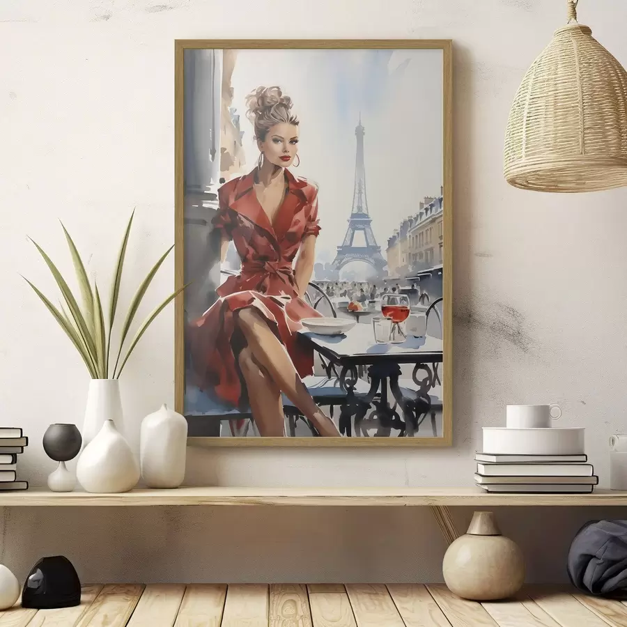 Papier peint photo Silhouette parisienne à la Tour Eiffel f50746