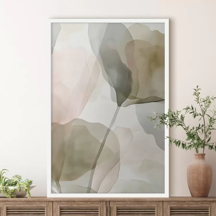 Papier peint photo Art botanique raffiné aux tons pastel f50751