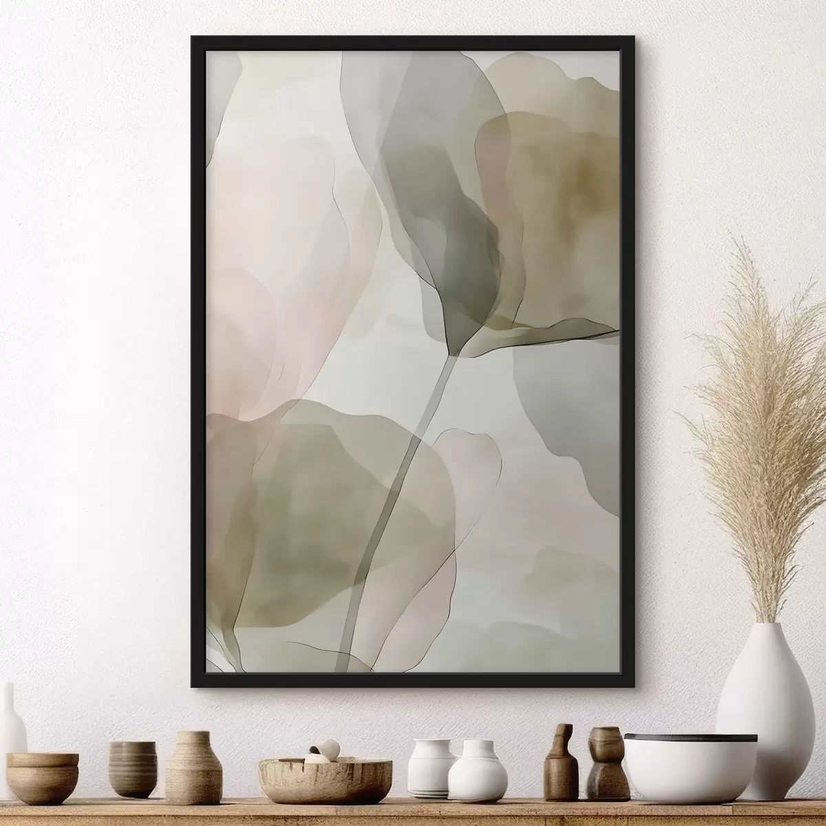 Affiche Art botanique raffiné aux tons pastel f50751