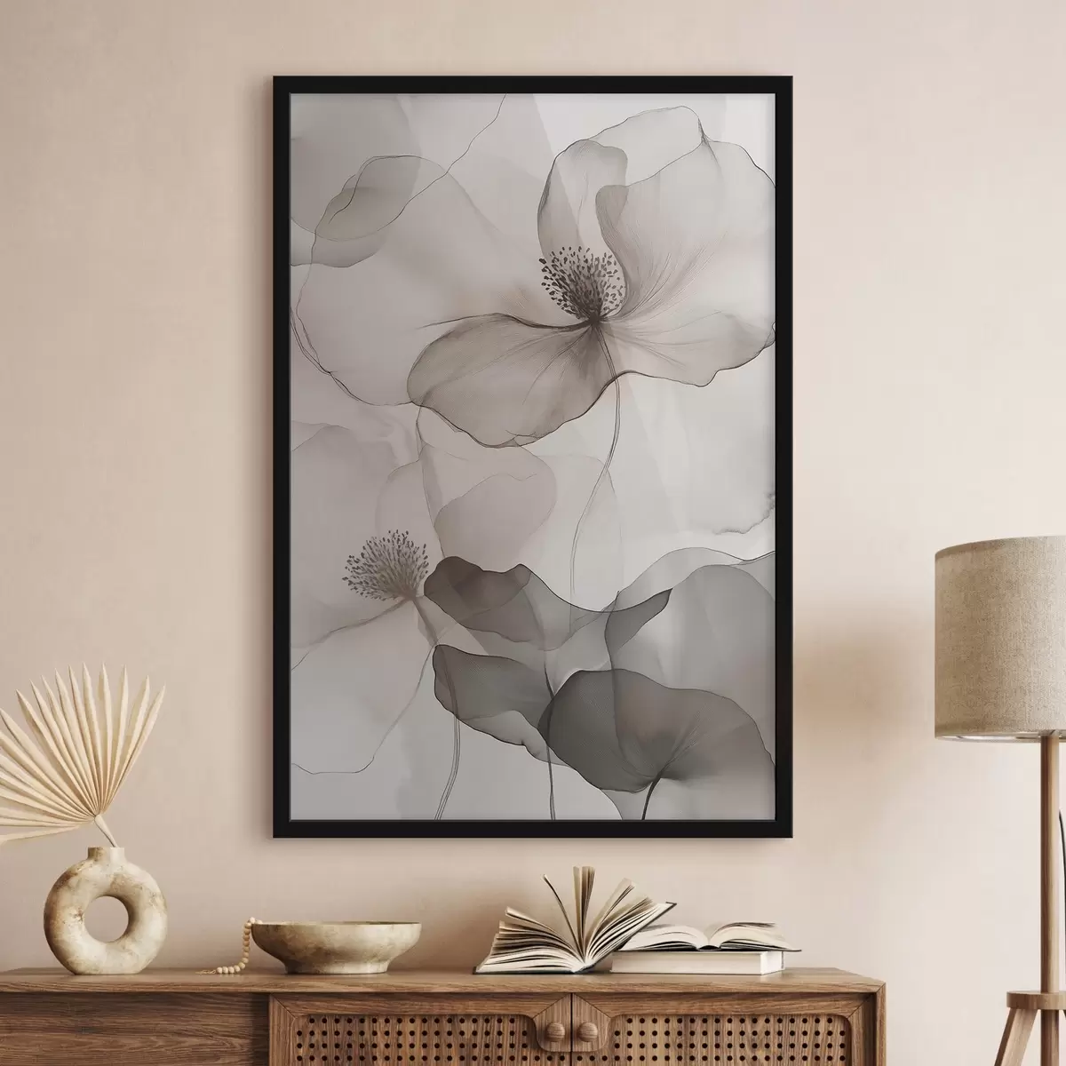 Affiche Motifs floraux en voile f50752