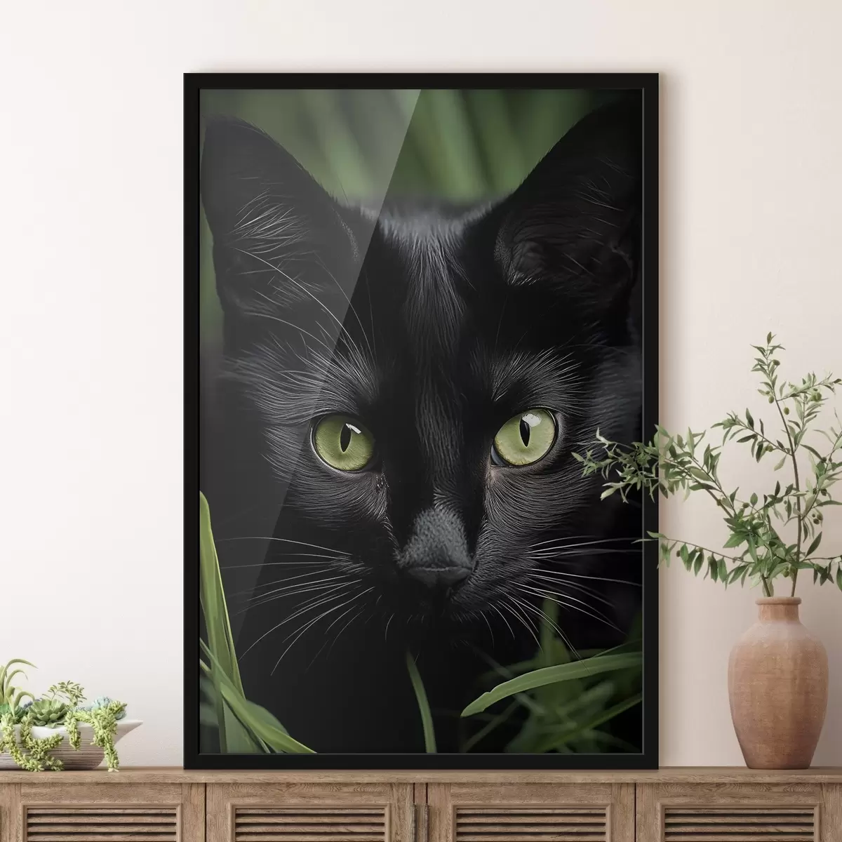 Affiche Le regard du chat noir sous les tropiques f50761