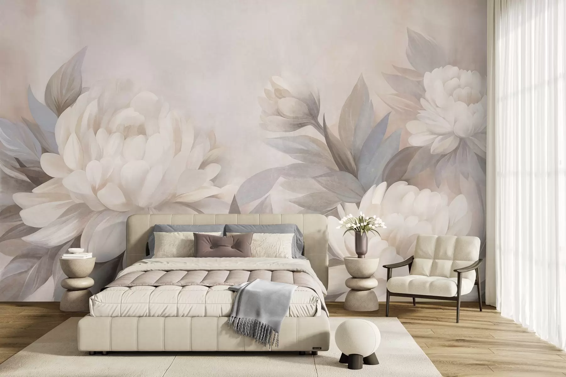 Papier peint photo Pivoines en pastel w10061