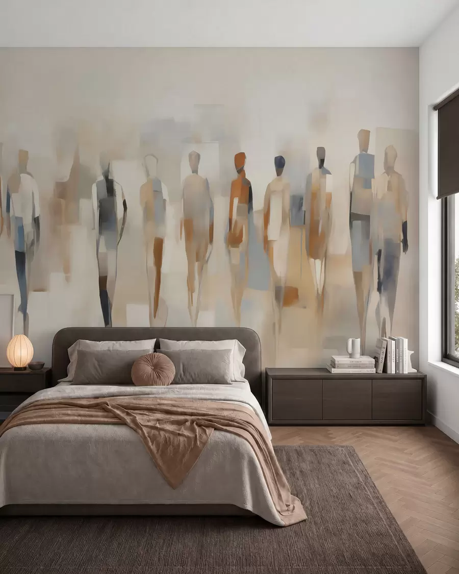 Fotobehang Ritme van silhouetten w05944