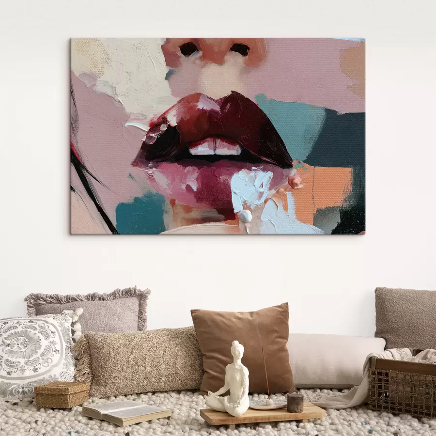  Schilderijen Lippen met lippenstift s50896