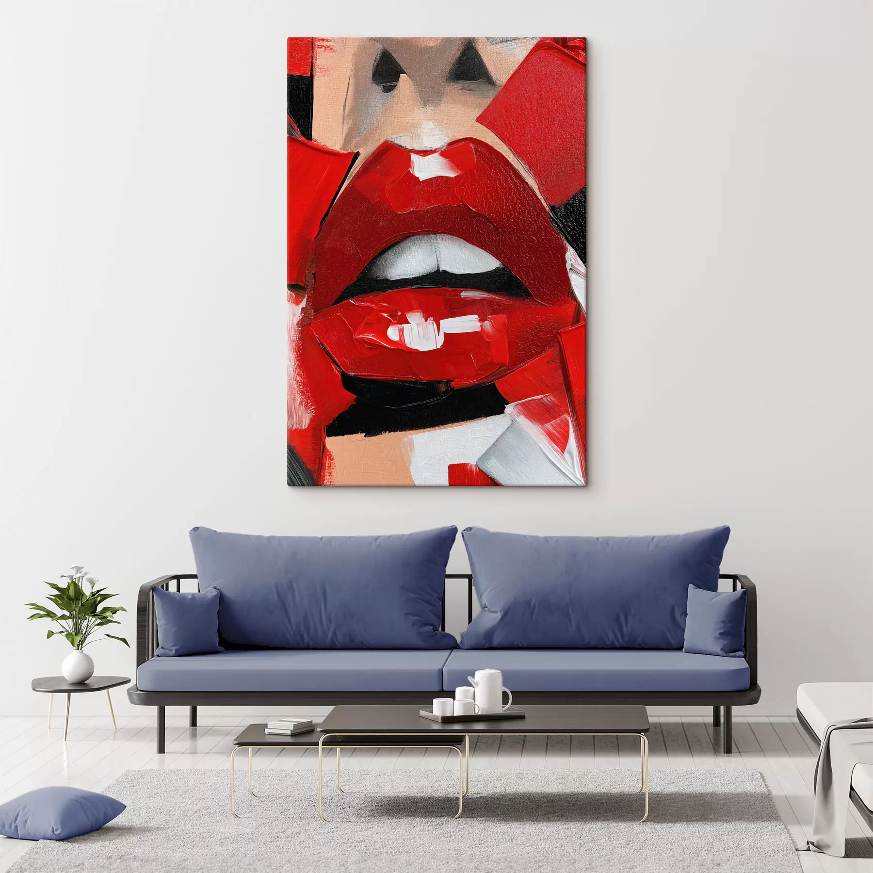  Schilderijen Rode lippen, rode lippenstift s50897