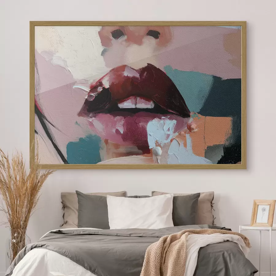 Fotobehang Lippen met lippenstift f50896