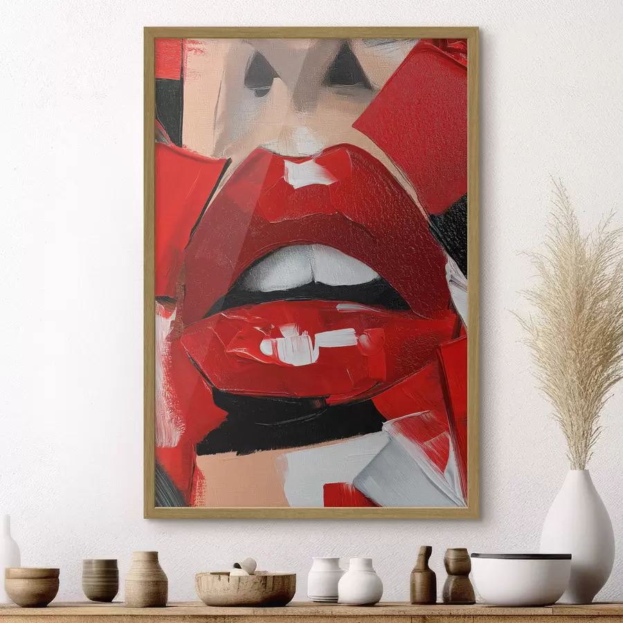 Papier peint photo Lèvres rouges, rouge à lèvres rouge f50897