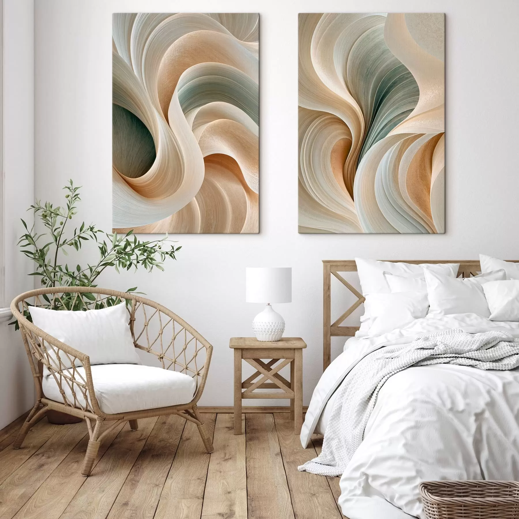  Peintures Vagues abstraites et délicates m31032