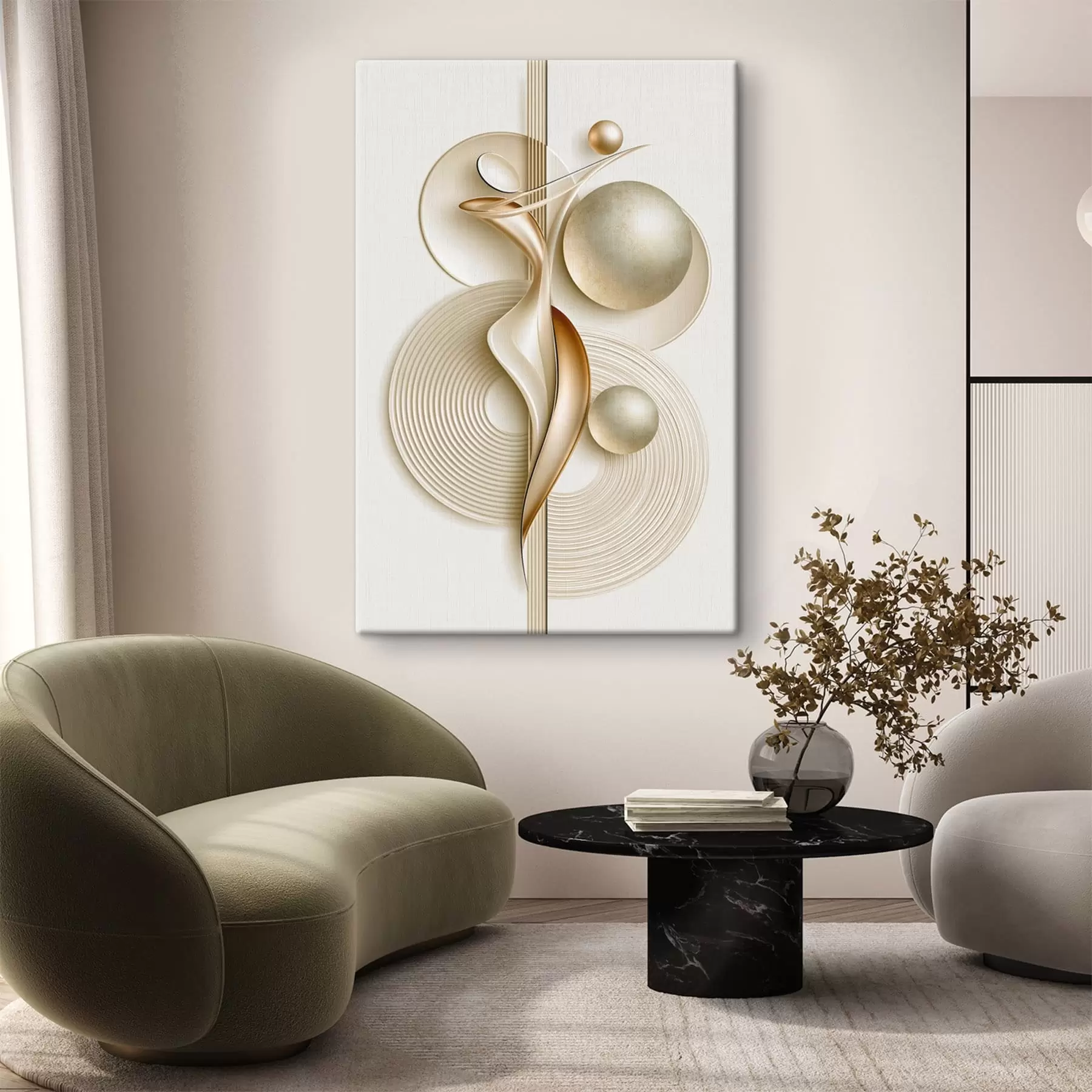  Peintures Danse des orbites dorées s50859