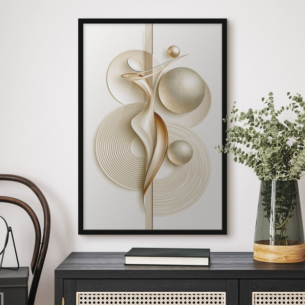Affiche Élégante figure abstraite avec des boules, Posters abstraction, f50859bk : Uwalls