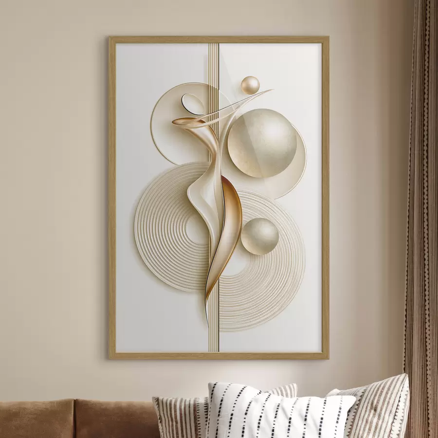 Papier peint photo Élégante figure abstraite avec des boules f50859