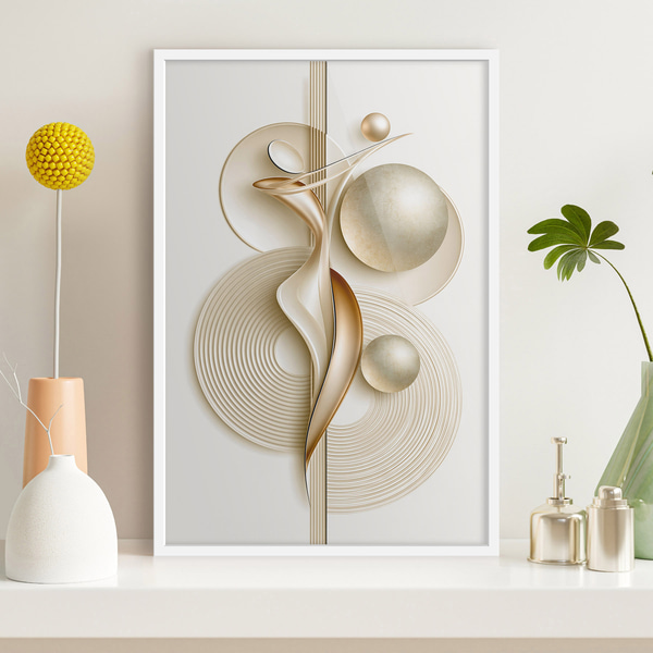 Affiche Élégante figure abstraite avec des boules, Posters abstraction, f50859wh : Uwalls