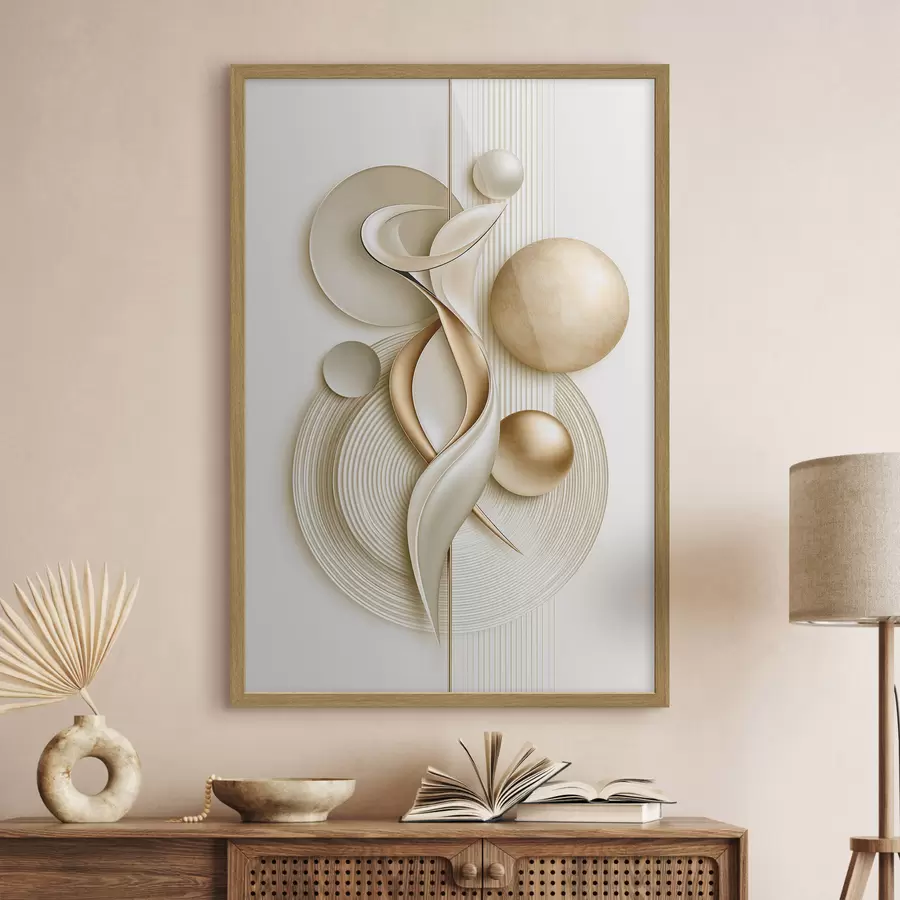 Papier peint photo Figure abstraite avec des boules f50860