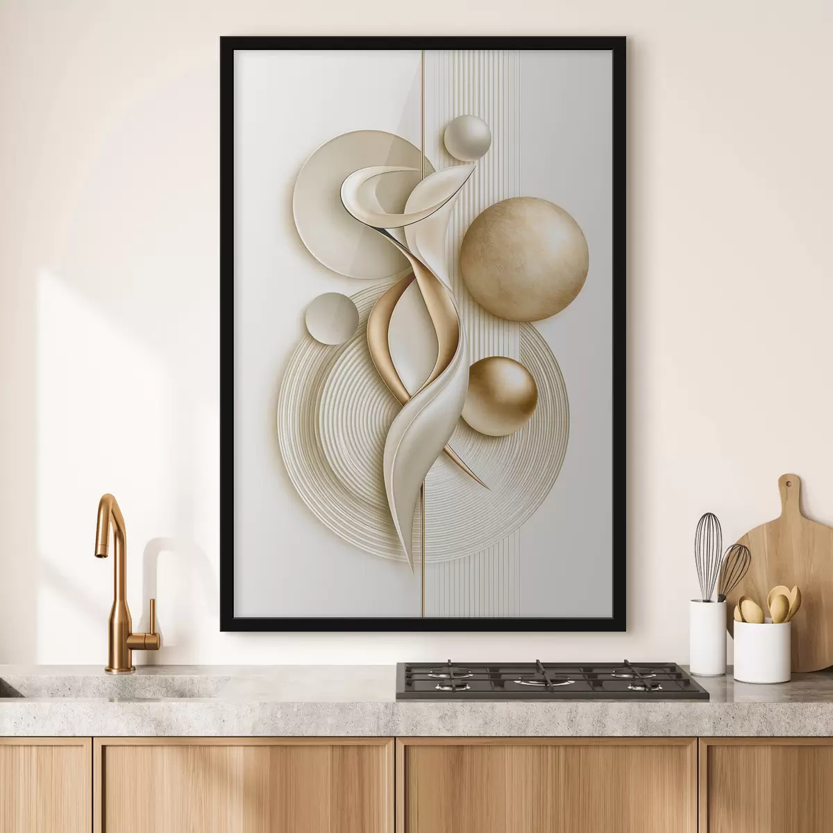 Poster Abstracte figuur met ballen f50860
